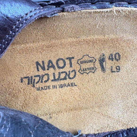Naot Womens L9 Brown Leather Sandals Size 40 Made In Israel - Picture 5 of 7